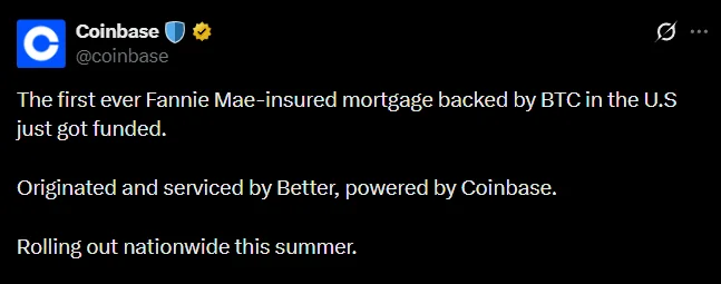 Erste Fannie Mae BTC-besicherte Hypothek kommt über…