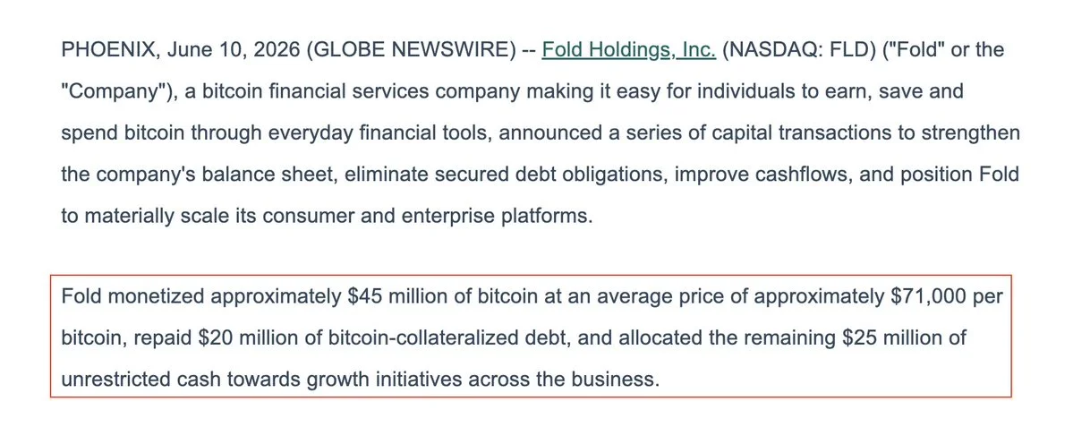 Fold vende $45M em BTC para eliminar dívidas e impulsionar o crescimento!