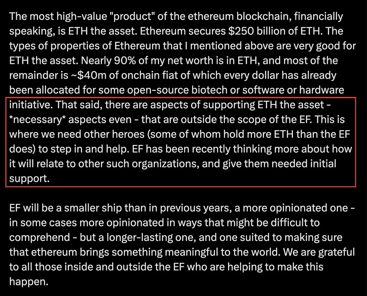 Vitalik: Ethereum Foundation Is Shrinking Its Scope to Focus on Core Protocol Values