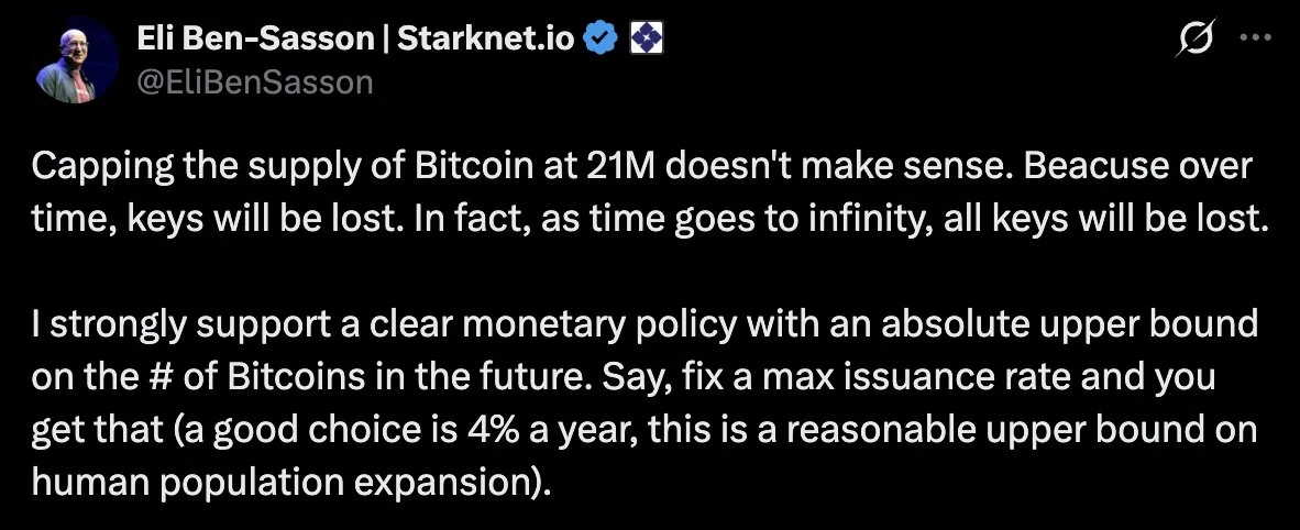 Zcash cofundador propone a Bitcoin un tope de emisión del 4% anual