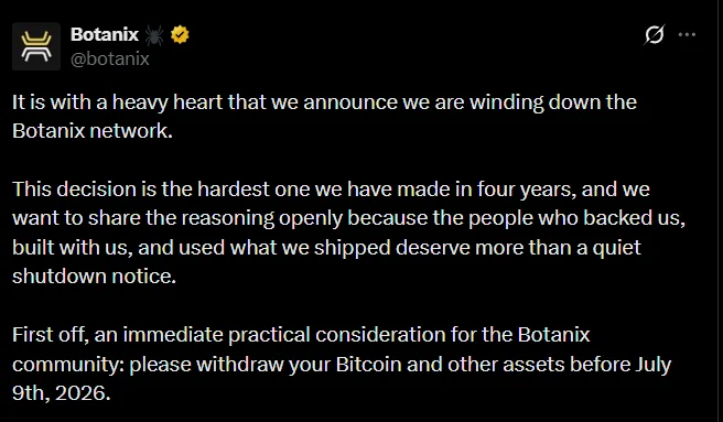 Polychain-unterstütztes Bitcoin L2 Botanix stellt den Betrieb wegen Gebühren ein…