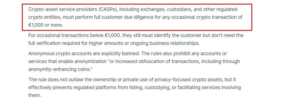 EU AML Rules Cap Cash at €10K, Tighten Crypto KYC by 2027