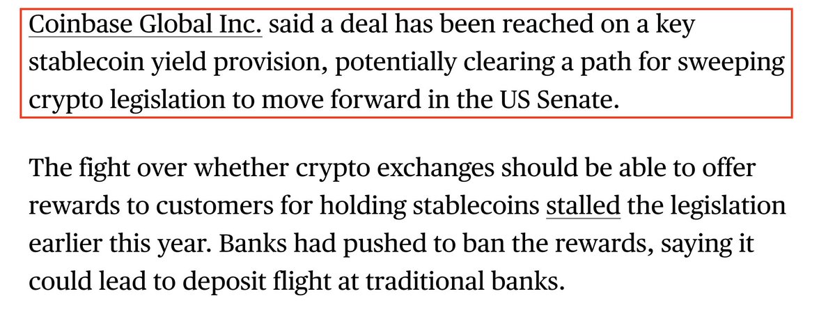 Deal reached on stablecoin yield provision, clearing path for US crypto bill

Ac