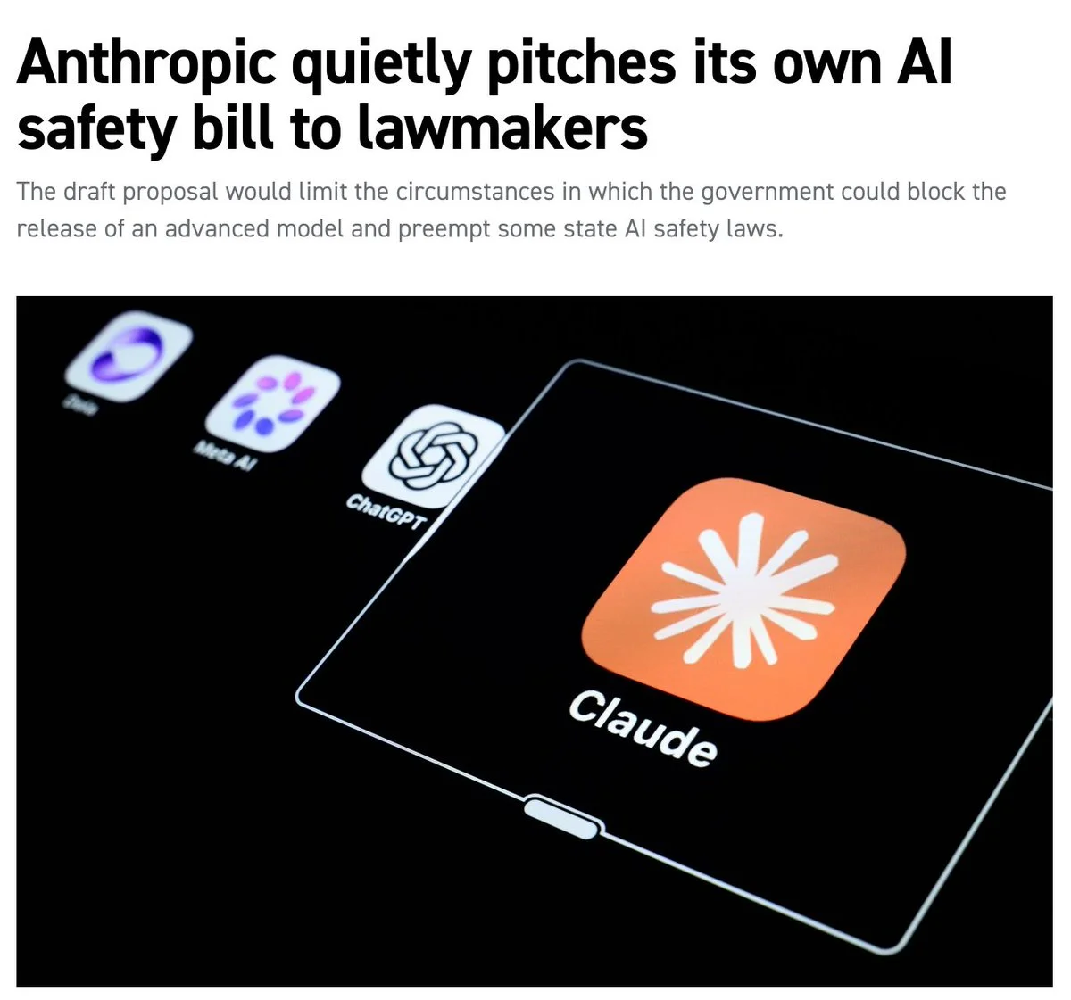 Anthropic Pitches $1B Threshold for US AI Oversight