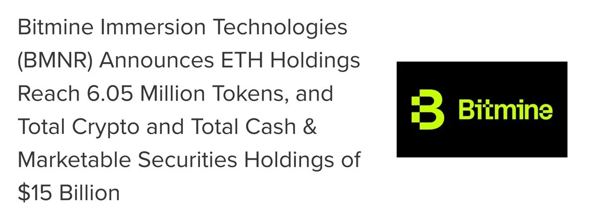 BitMine Buys 10,452 ETH, Nears 5% of Ethereum Supply