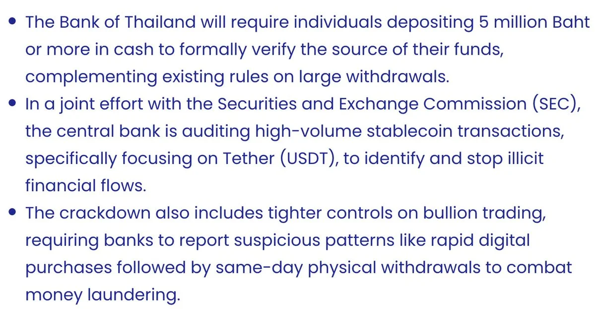 USDT Transferlerine Tayland’da Sıkı Denetim Geliyor