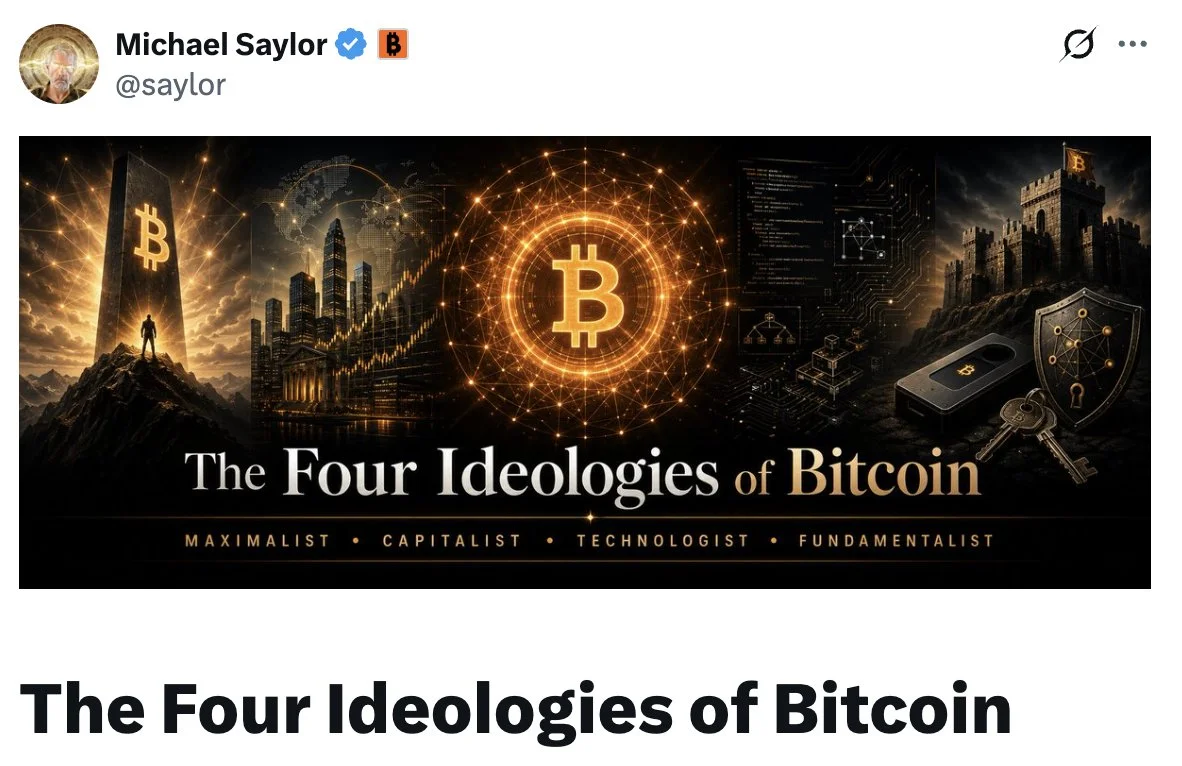 Saylor mapea Bitcoin en cuatro campos ideológicos, advierte…