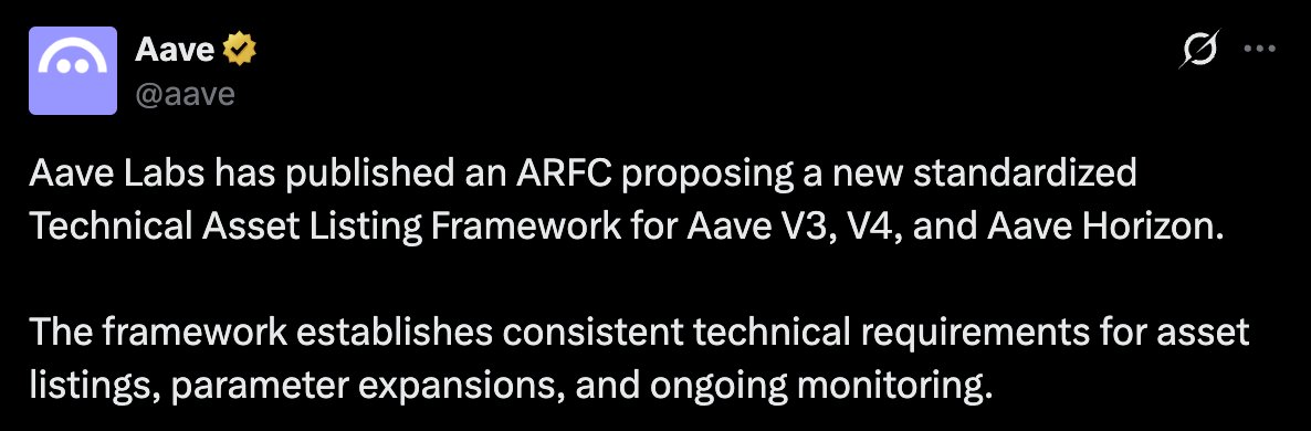 Aave Labs Propone un Marco Estandarizado para la Listado de Activos para…