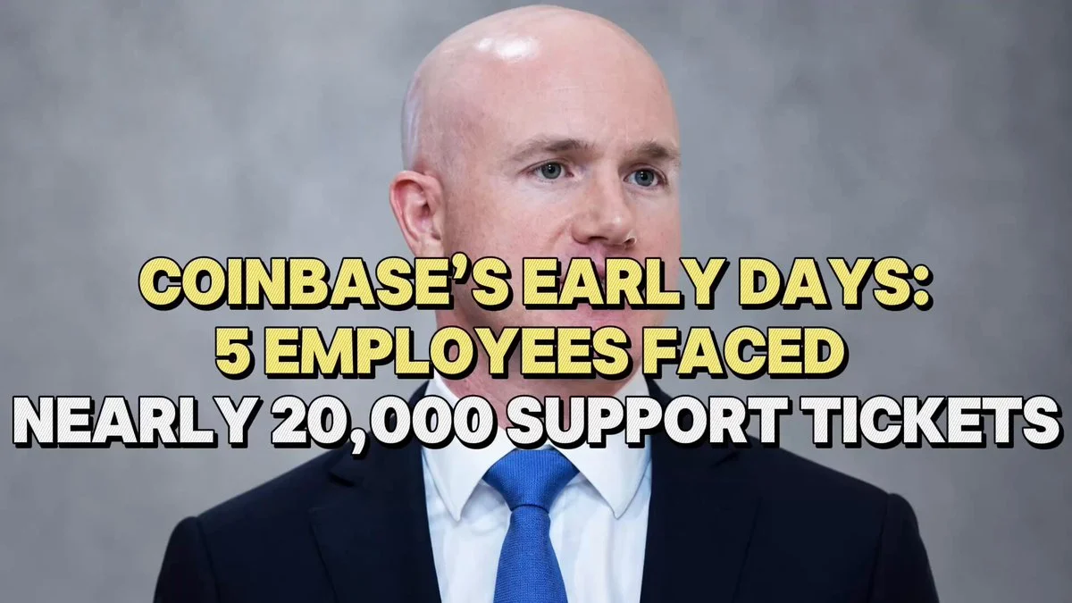Coinbase's 5-Person Team Once Faced 20,000 Support Tickets