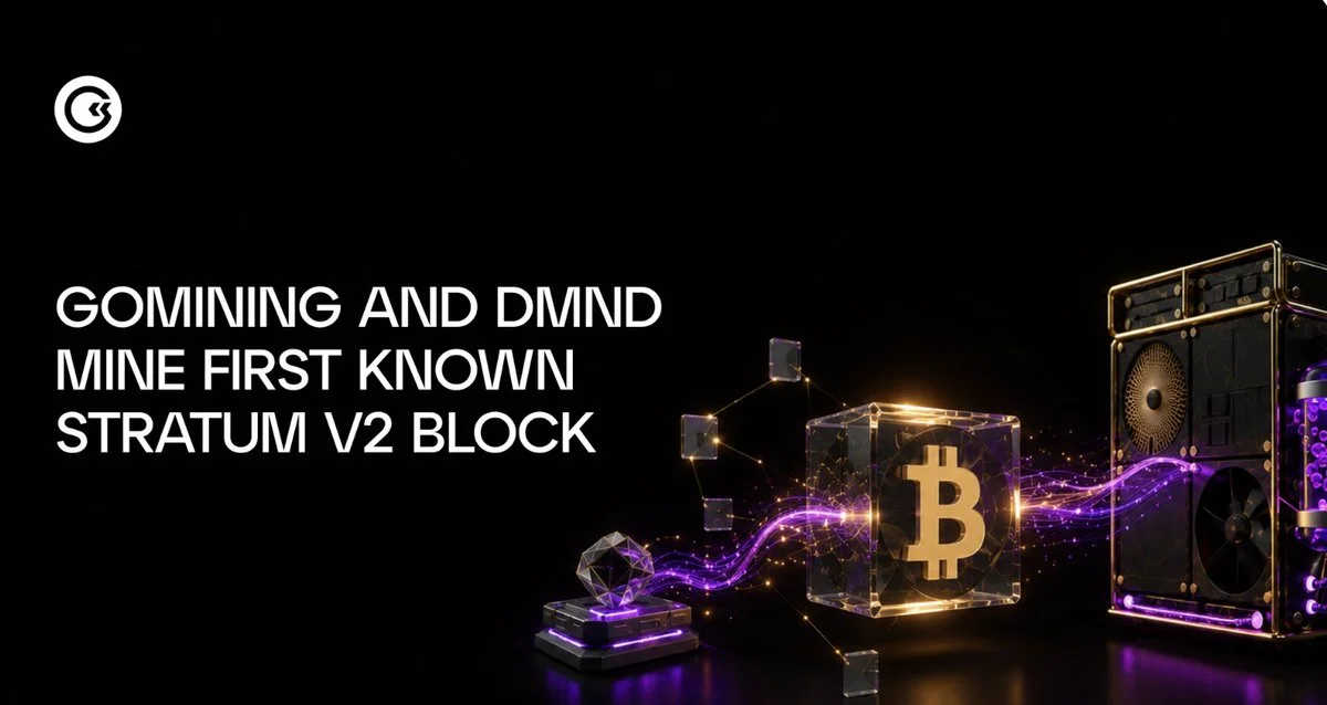 GoMining mine un bloc BTC via Job Declaration de Stratum V2