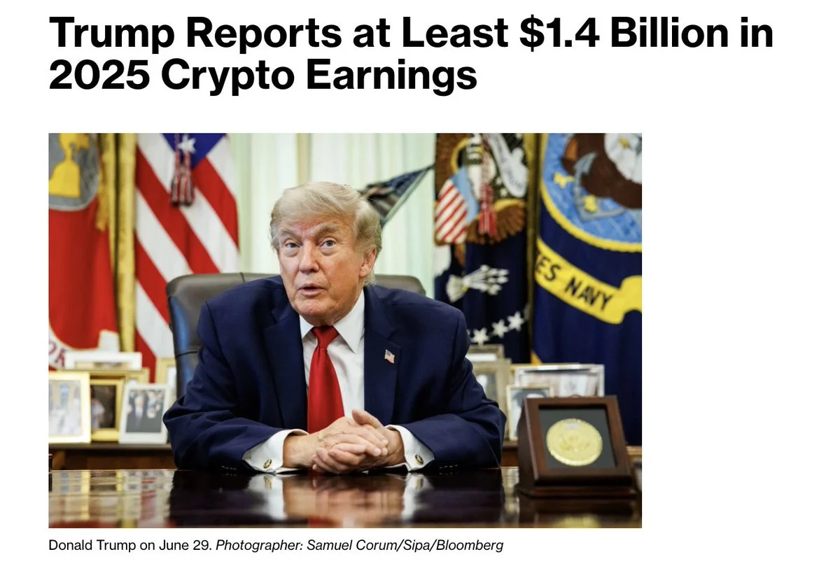 Trump déclare 1,4 milliard de dollars de revenus crypto en 2025