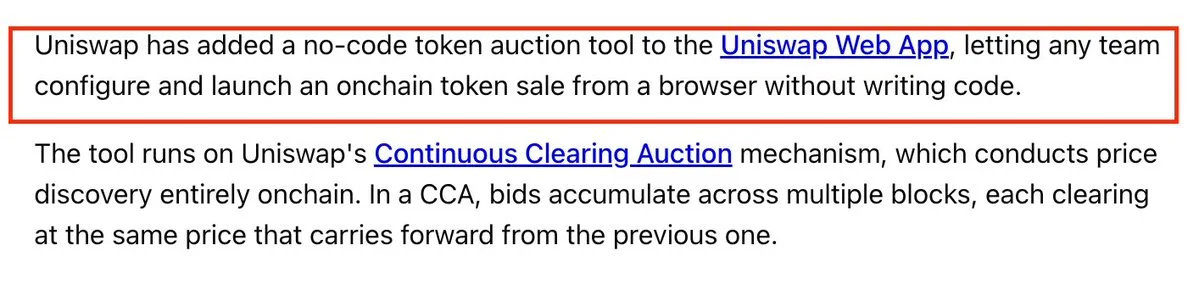 Uniswap startet No-Code-Token-Auktionswerkzeug, um Konkurrenten herauszufordern