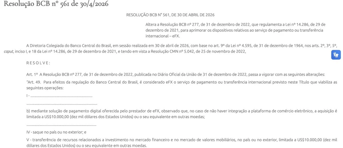 Brazil Central Bank Updates eFX Rules, Bans Crypto for Cross-Border Transfers

B