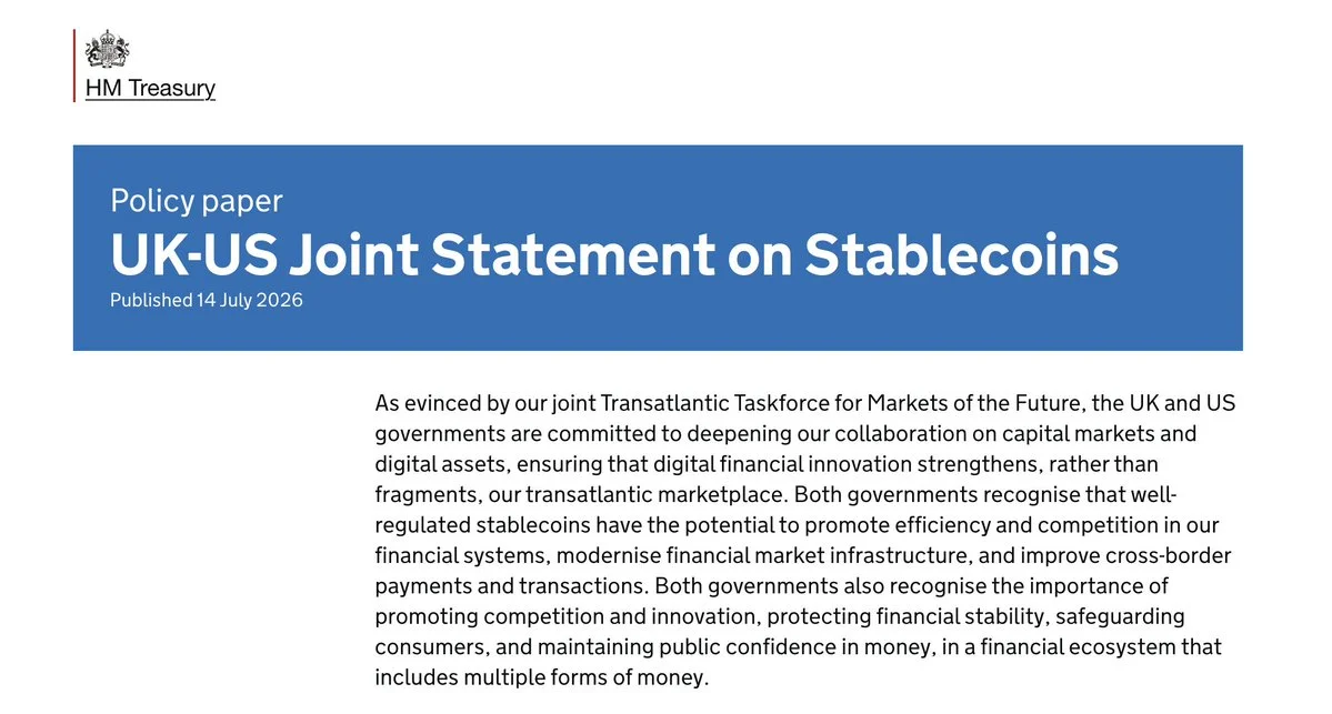 UK und USA vereinheitlichen Stablecoin-Regeln mit 1:1-Deckung