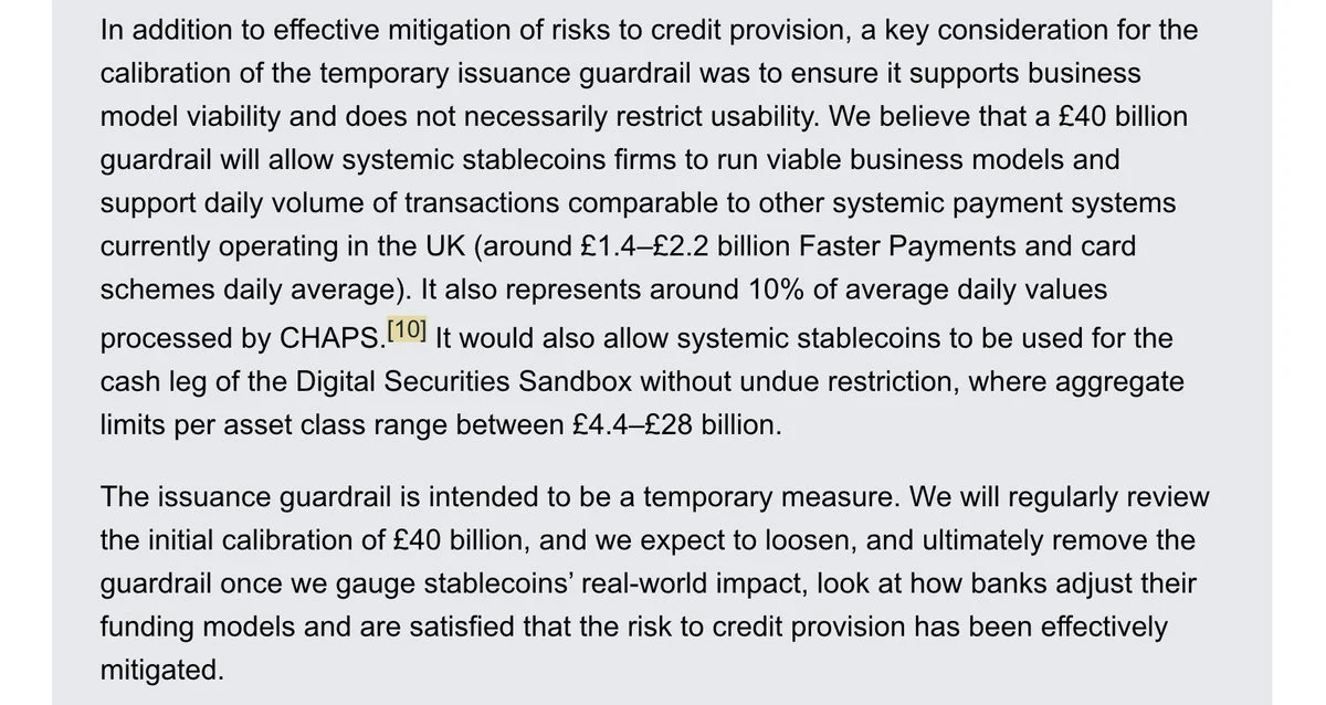 BoE Drops Individual Stablecoin Caps in Final UK Policy