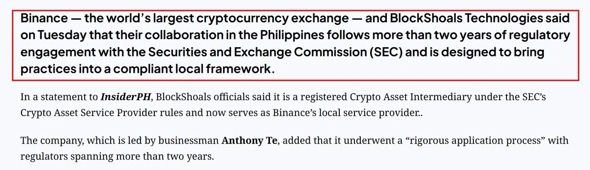 Binance Eyes Philippines Return via SEC Sandbox Partnership!
