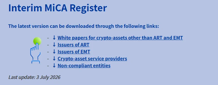 ESMA suma 37 firmas cripto MiCA y el total UE roza las 280