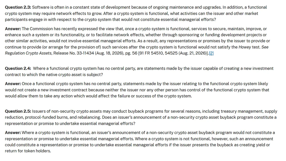 SEC : les rachats de jetons crypto pourraient échapper au test Howey