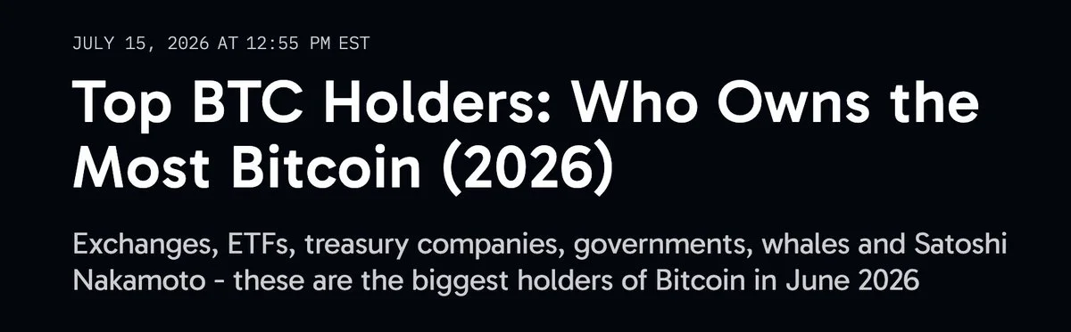 BTC: Satoshi führt Arkham-Ranking mit 1,096 Mio. Coins