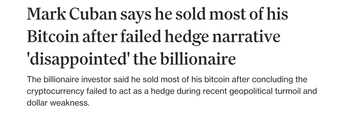 Mark Cuban verkauft den Großteil seines Bitcoins, nachdem er nicht als Absicherung gegen geopolitische Risiken fungierte!