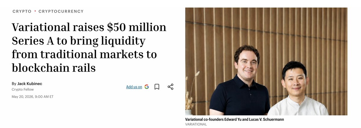 Variational Raises $50M Series A to Pipe TradFi Liquidity Into DeFi Derivatives!