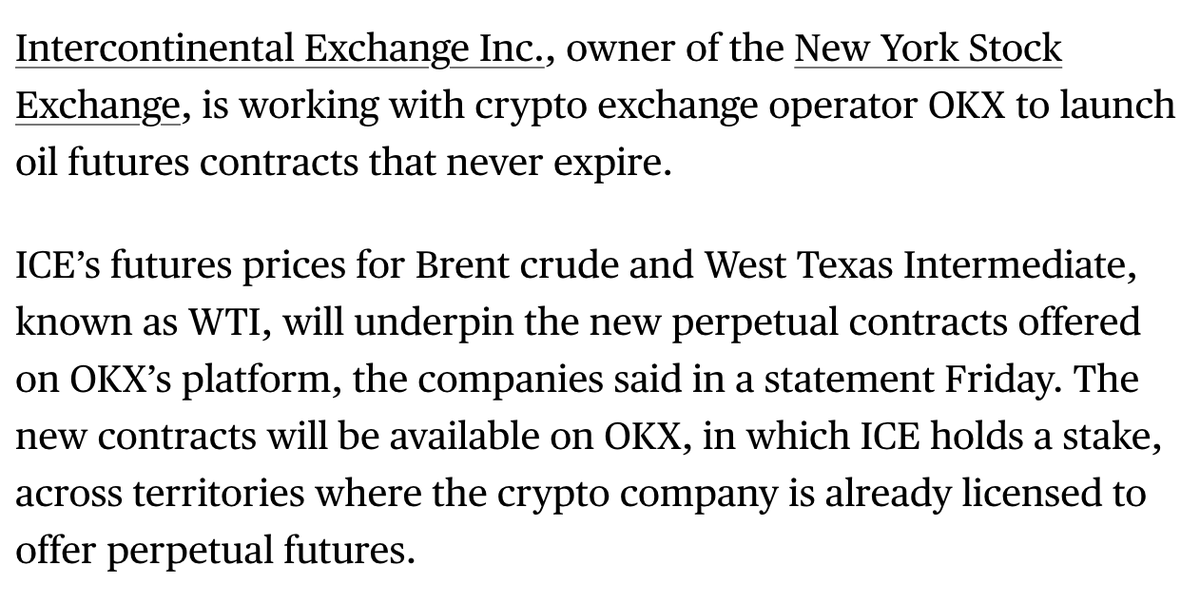 ICE and OKX to Launch Never-Expiring Oil Futures Tied to Brent and WTI!