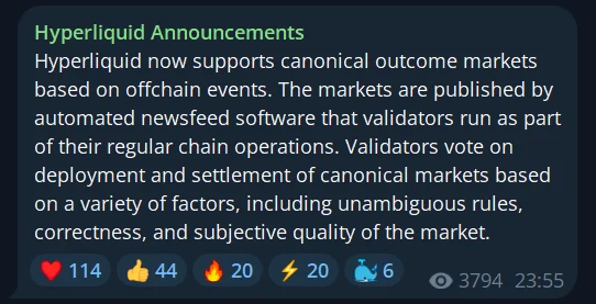 Hyperliquid Launches Onchain Prediction Markets for…