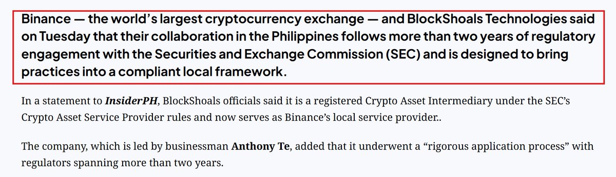 ¡Binance mira su regreso a Filipinas a través de una asociación con el sandbox de la SEC!