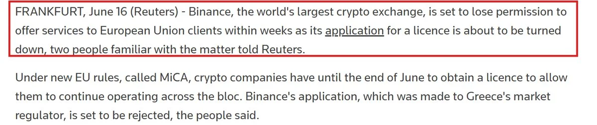 Binance faces EU ban as Greece MiCA license bid nears…