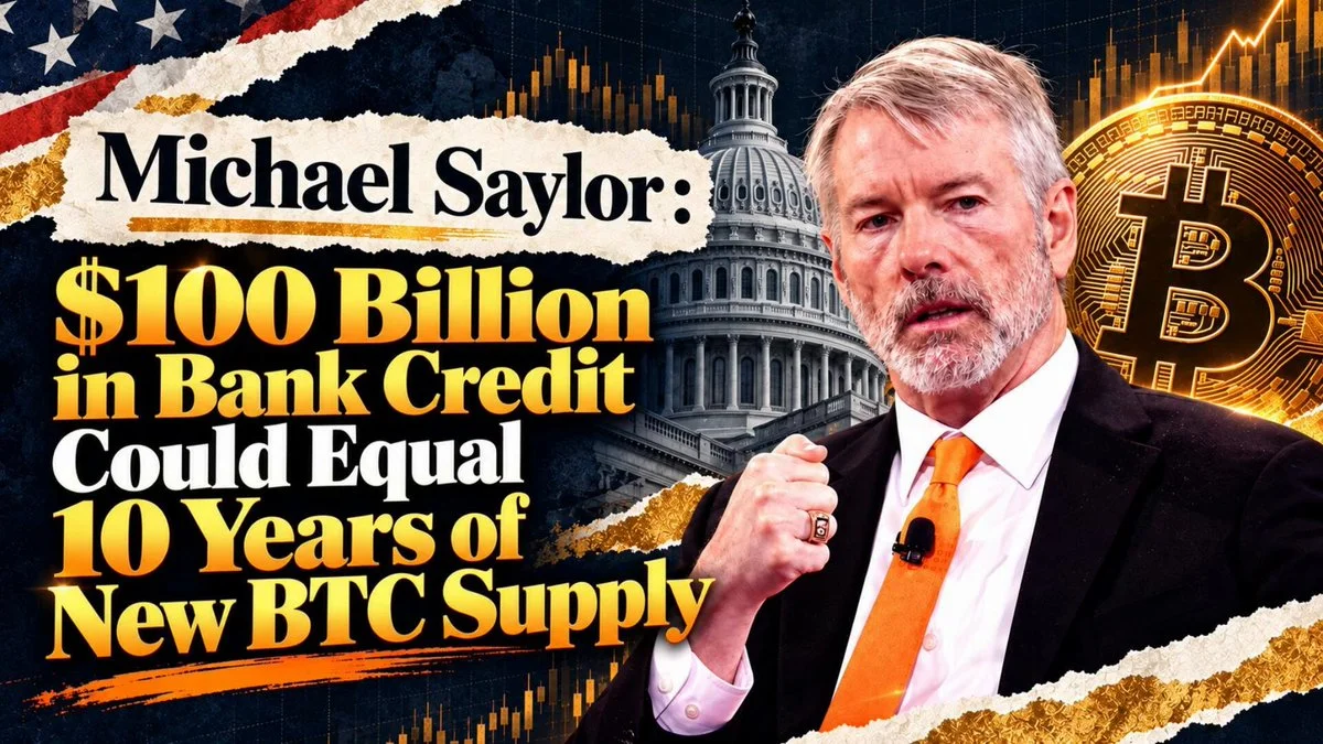 BTC: Saylor Says $100B in Bank Credit Equals 10 Years of Supply