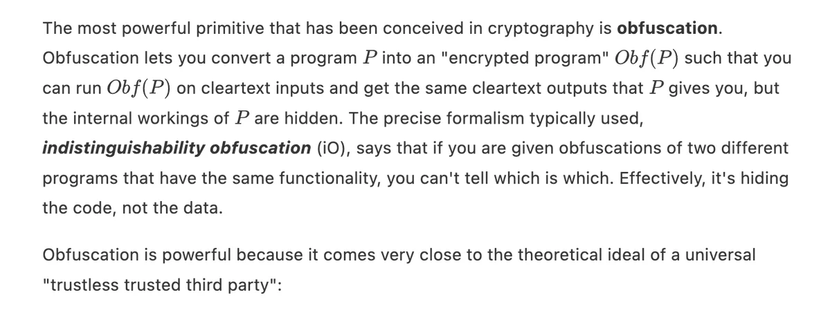 Vitalik: Obfuscation + Blockchains Could Enable Trustless Apps