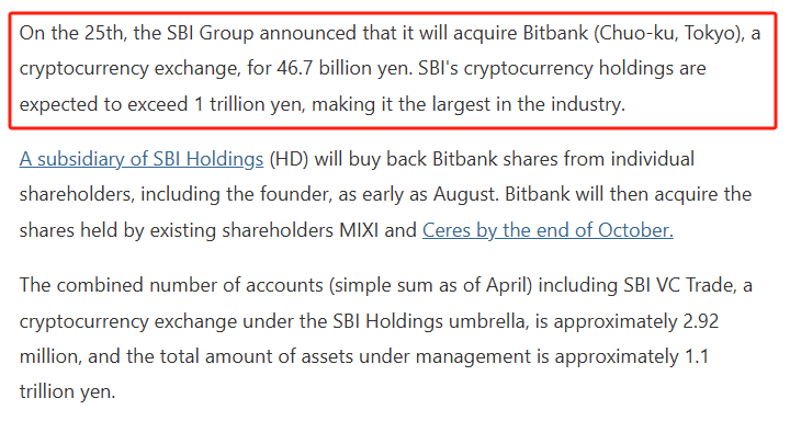 SBI kauft Bitbank für 289 Millionen Dollar und übertrifft 1 Billion Yen an Krypto-Assets in Japan
