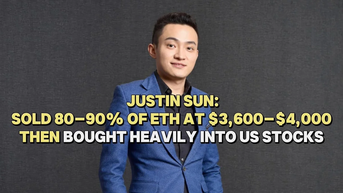 ETH: Justin Sun %80–90'ını Sattı, ABD Hisselerine Geçti