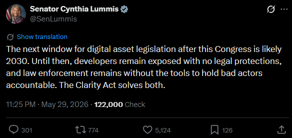 Lummis: ¡Actúa ahora sobre las criptomonedas o espera hasta 2030!