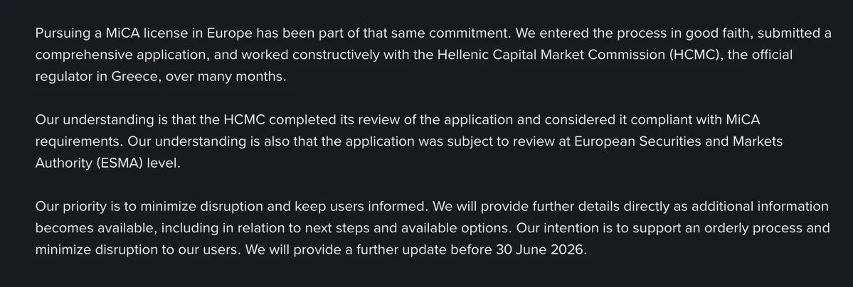 Binance clears Greek MiCA review, full license update due…
