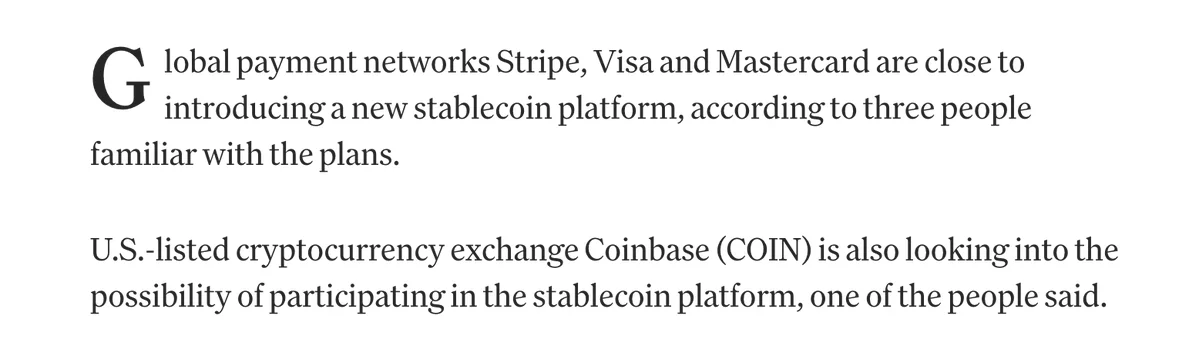 Stripe, Visa and Mastercard near joint stablecoin platform…