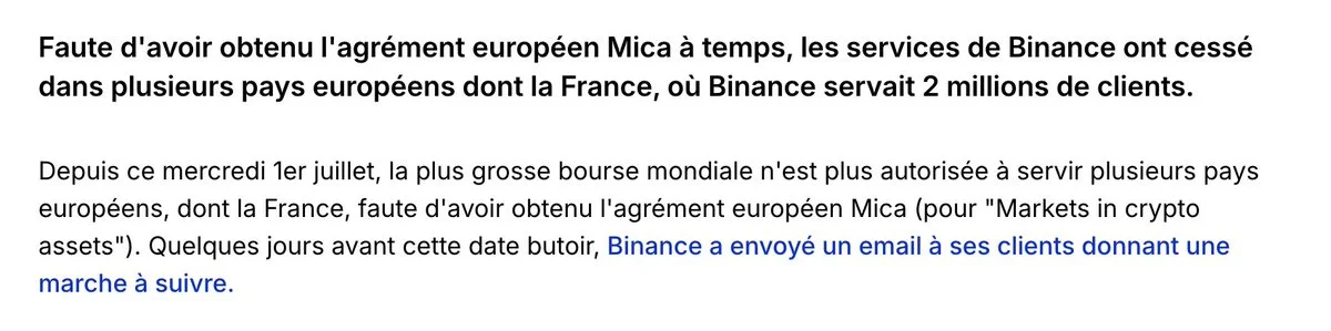 Binance, MiCA Lisansını Alamayınca AB'de İşlemleri Durdurdu