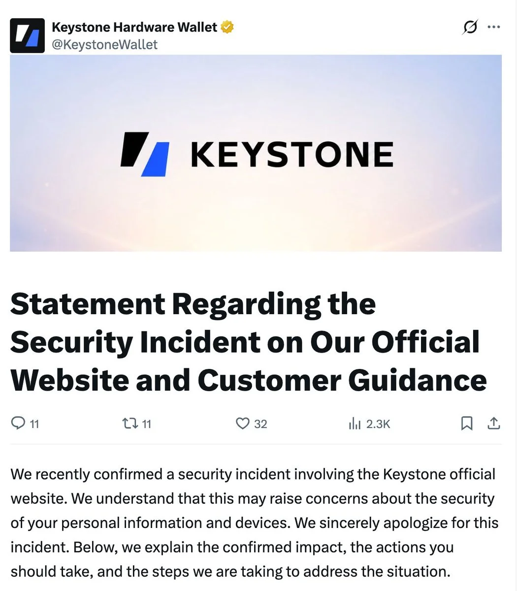 Keystone Saldırısı Sahte Donanım Cüzdanı Riskini Artırdı