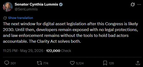 Lummis: Act Now on Crypto or Wait Until 2030!