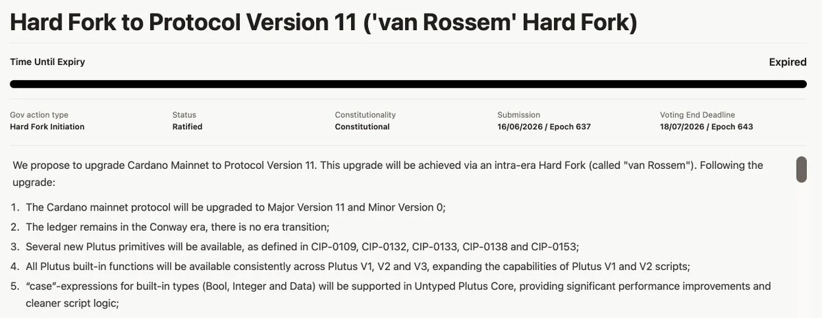 ADA: Van-Rossem-Hardfork startet volle Onchain-Governance
