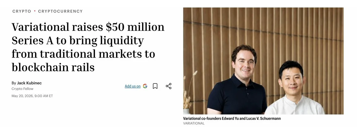 Variational Raises $50M Series A to Pipe TradFi Liquidity Into DeFi Derivatives!