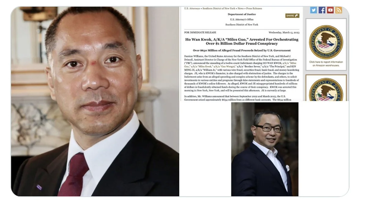 Guo Wengui'ye 1 Milyar Dolarlık Kripto Dolandırıcılığından 30 Yıl