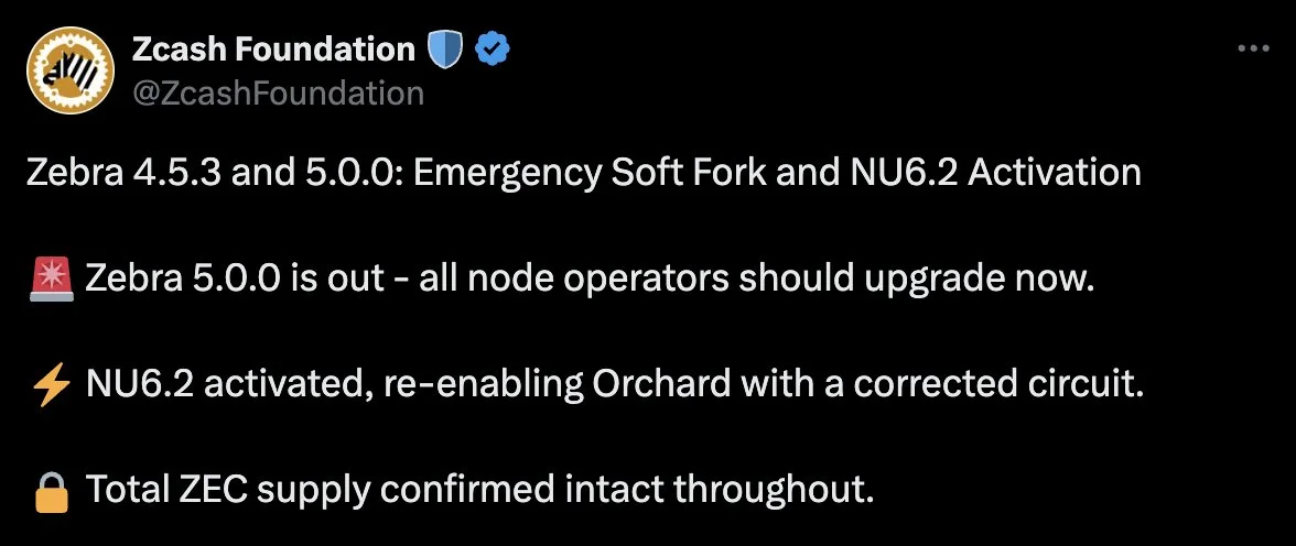 La Zcash Foundation corrige un bug critique du circuit Orchard via…