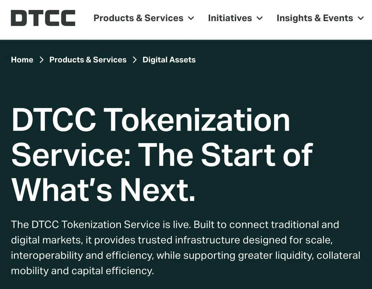 DTCC lanza su servicio de tokenización con 34 valores